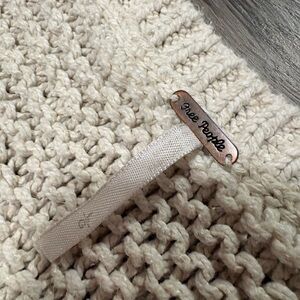 Free People Ivory Textured Knit Sweater